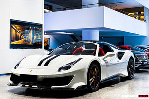 2015-2020 Ferrari 488 GTB | Spider Partial Carbon Fiber Front Bumper Set with Hood - DarwinPRO Pista Design