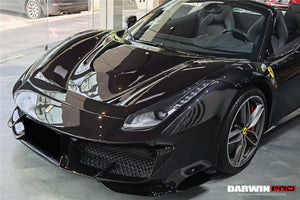 2015-2020 Ferrari 488 GTB | Spider Partial Carbon Fiber Front Bumper Set with Hood - DarwinPRO Pista Design