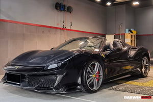 2015-2020 Ferrari 488 GTB | Spider Partial Carbon Fiber Front Bumper Set with Hood - DarwinPRO Pista Design
