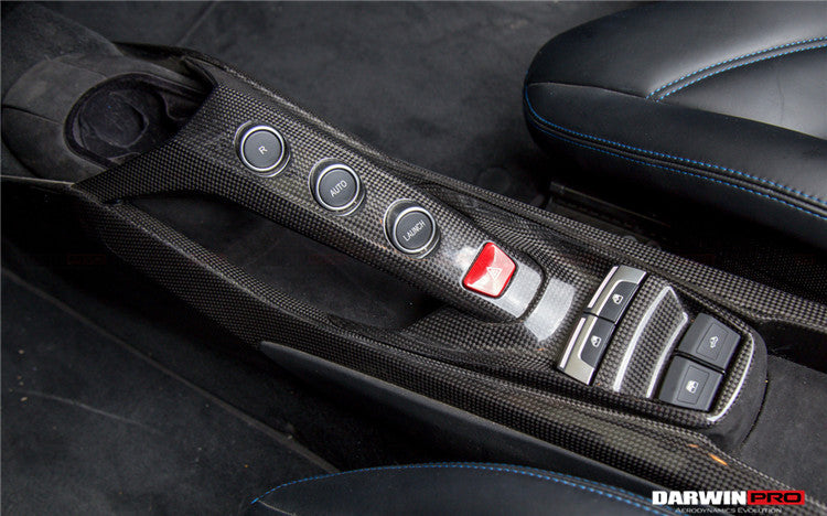 2015-2020 Ferrari 488 Dry Carbon Fiber Bridge Support & Windows Switches Panel | Fits GTB, Spider