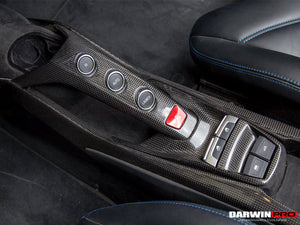 2015-2020 Ferrari 488 Dry Carbon Fiber Bridge Support & Windows Switches Panel | Fits GTB, Spider