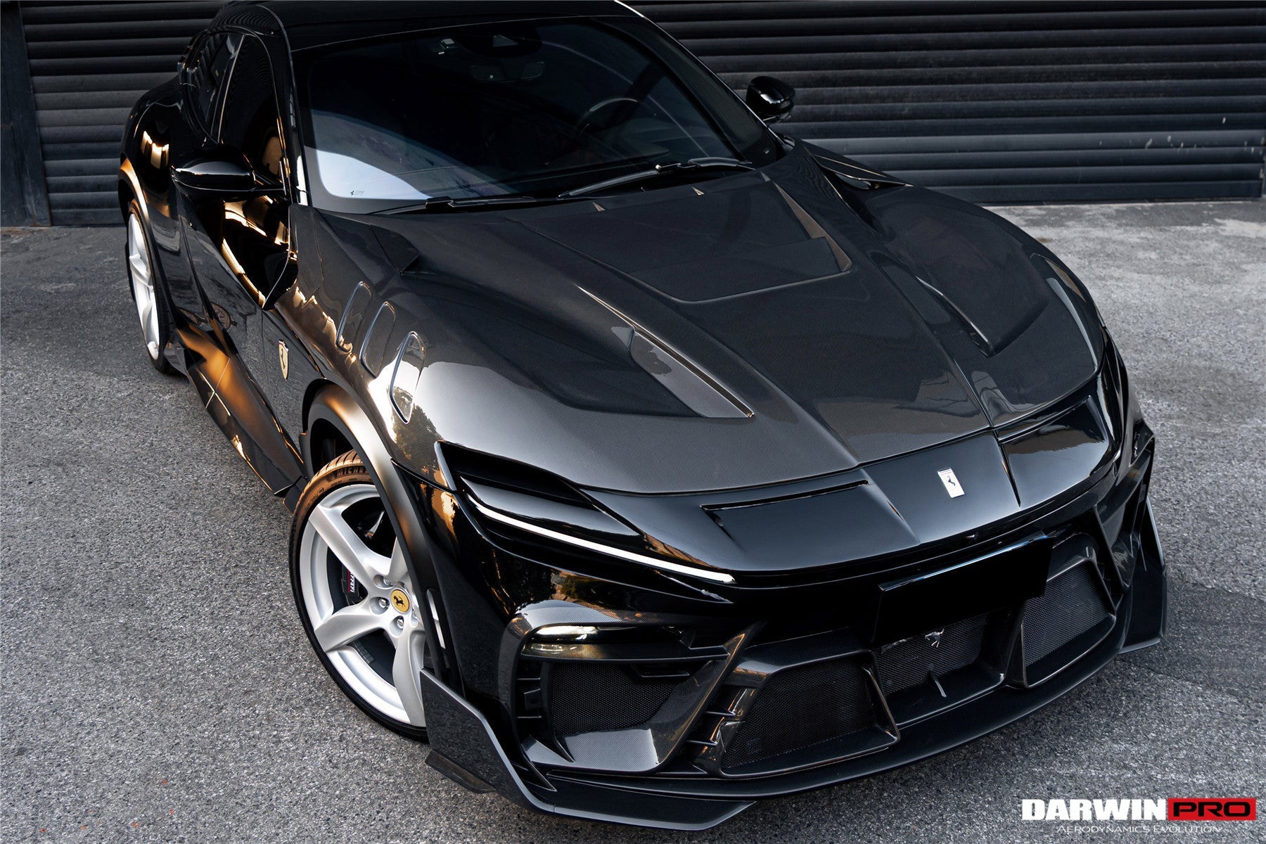 2023-UP Ferrari Purosangue F175 Partial Carbon Fiber Front Bumper And Hood DarwinPRO iMP Design