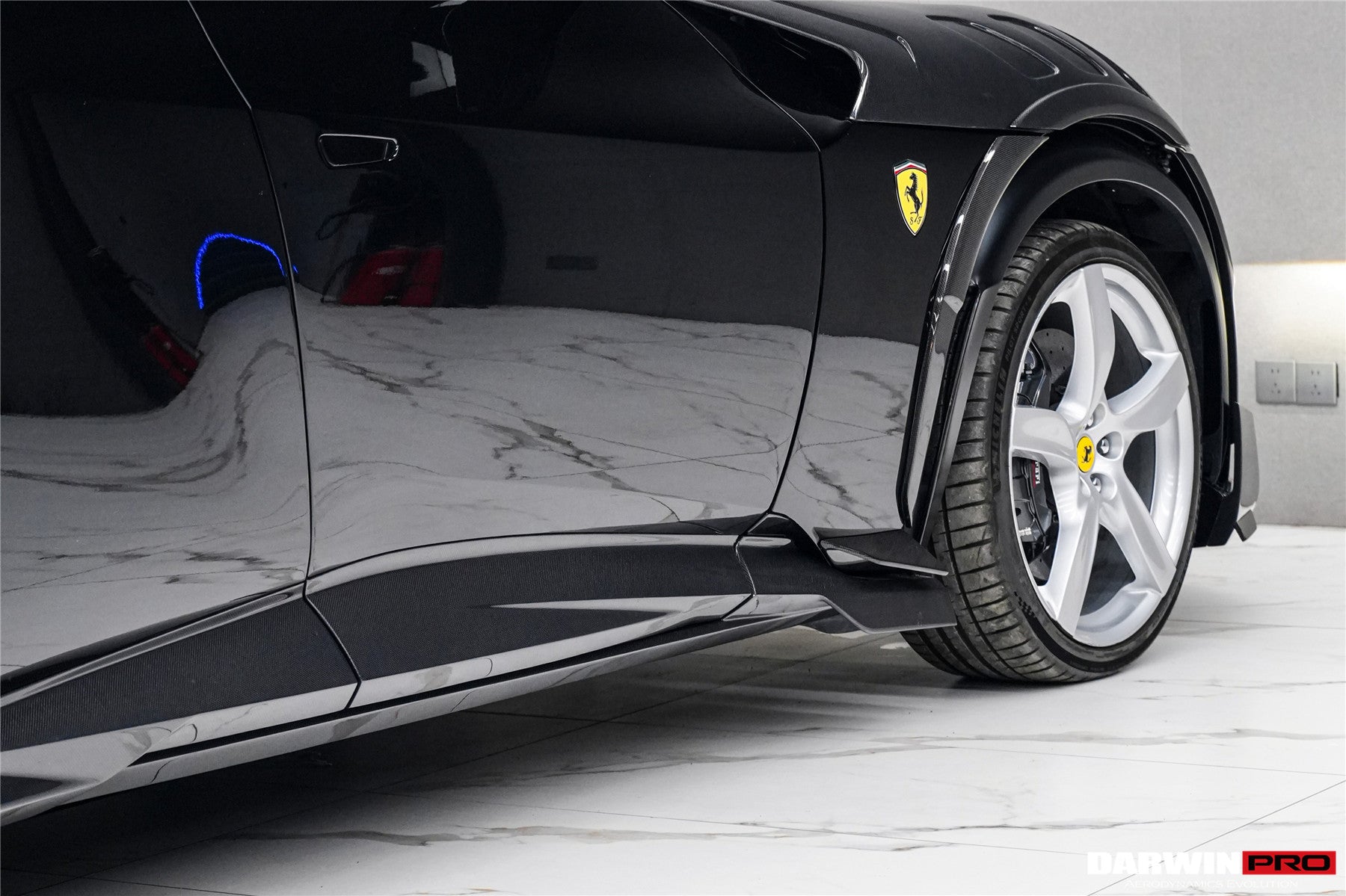 2023-UP Ferrari Purosangue F175  Carbon Fiber Side Skirts DarwinPRO iMP Design