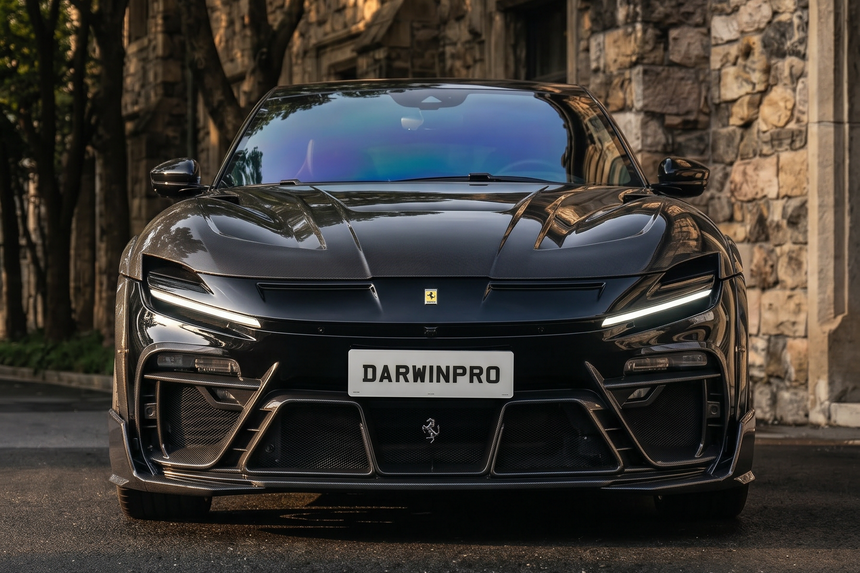 2023-UP Ferrari Purosangue F175 Partial Carbon Fiber Front Bumper And Hood DarwinPRO iMP Design
