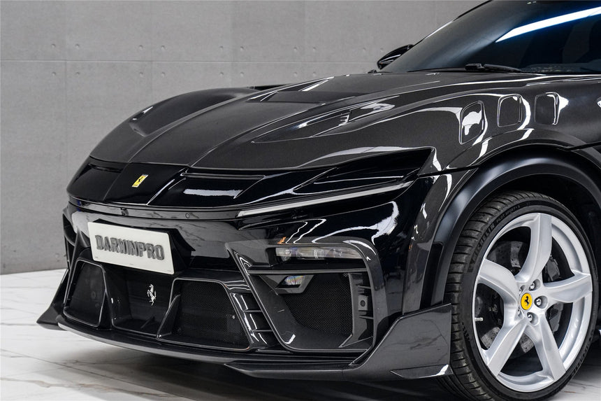 2023-UP Ferrari Purosangue F175 Partial Carbon Fiber Front Bumper And Hood DarwinPRO iMP Design