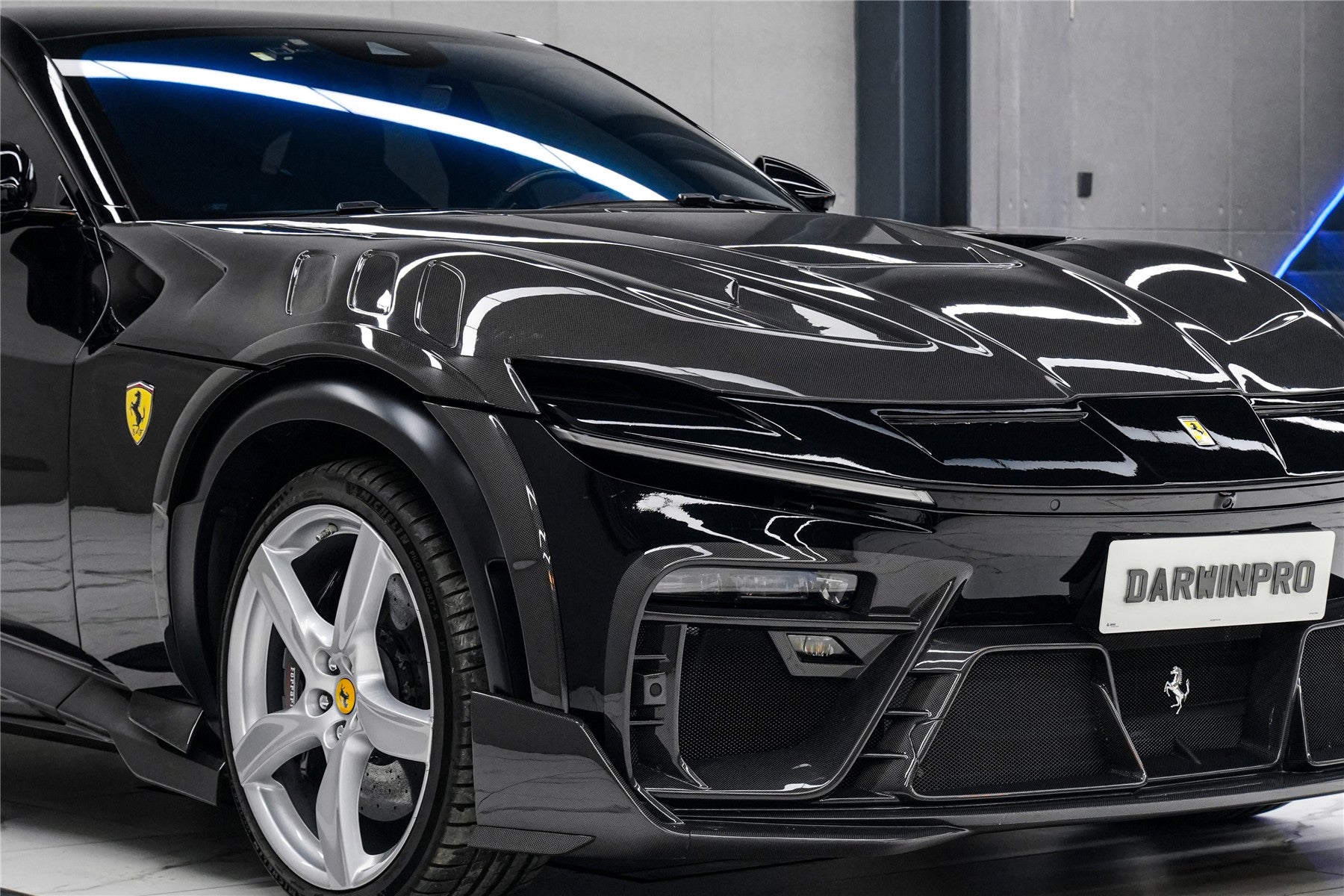 2023-UP Ferrari Purosangue F175 Partial Carbon Fiber Front Bumper And Hood DarwinPRO iMP Design