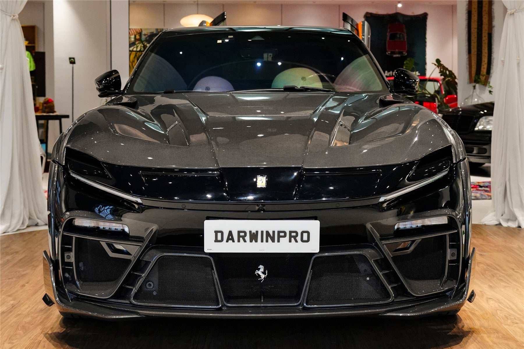 2023-UP Ferrari Purosangue F175 Partial Carbon Fiber Front Bumper And Hood DarwinPRO iMP Design