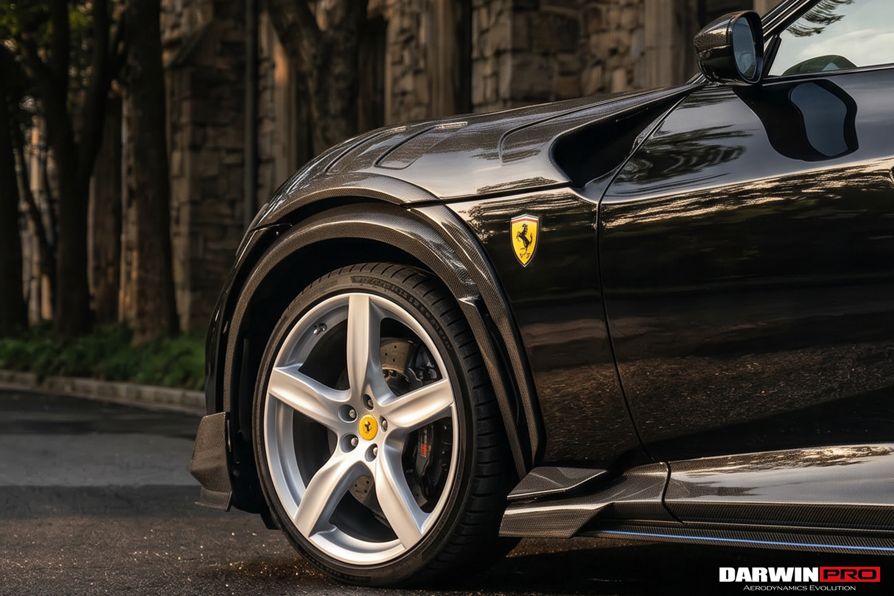 2023-UP Ferrari Purosangue F175  Carbon Fiber Side Skirts DarwinPRO iMP Design