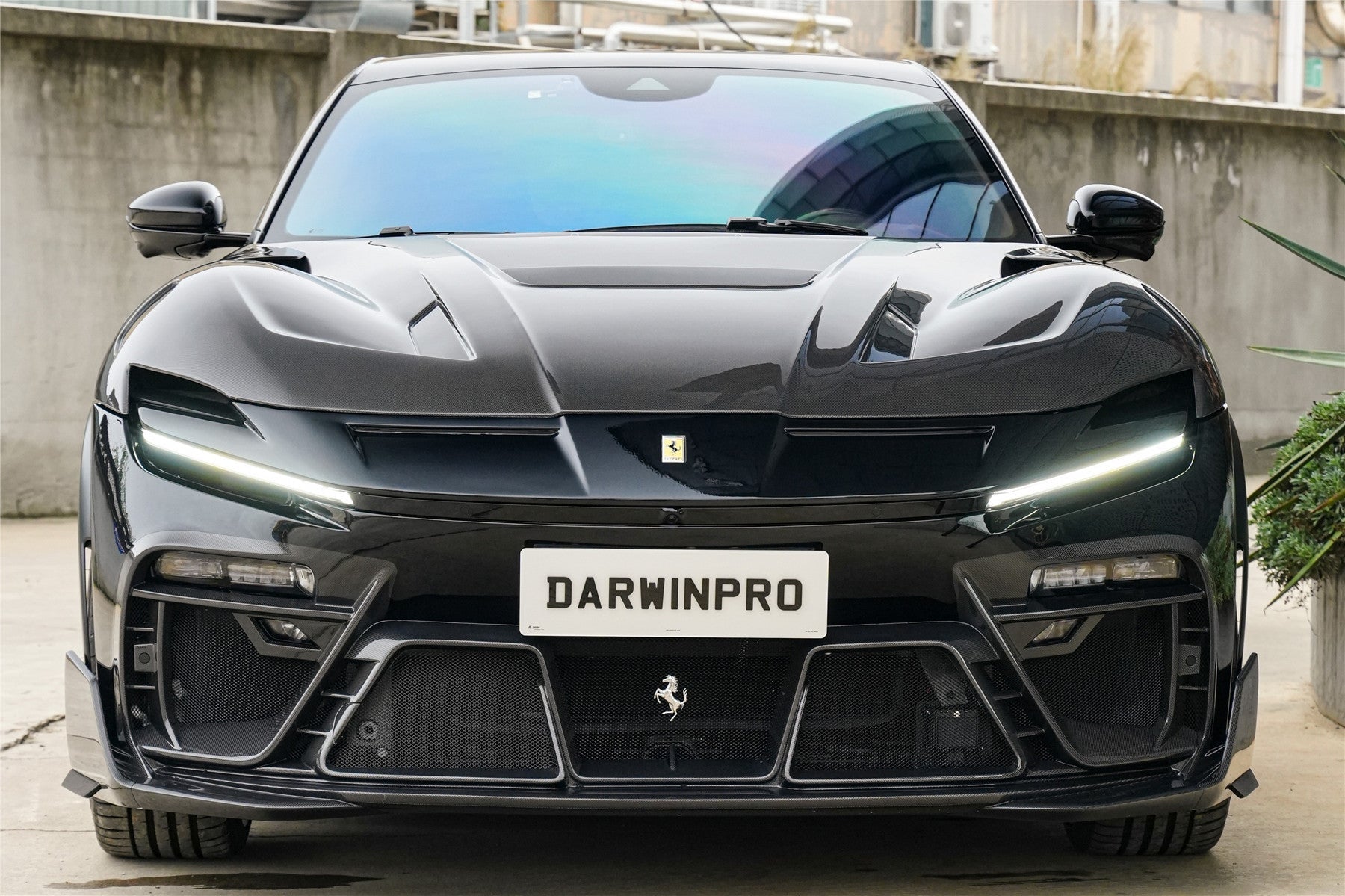 2023-UP Ferrari Purosangue F175 Partial Carbon Fiber Front Bumper And Hood DarwinPRO iMP Design