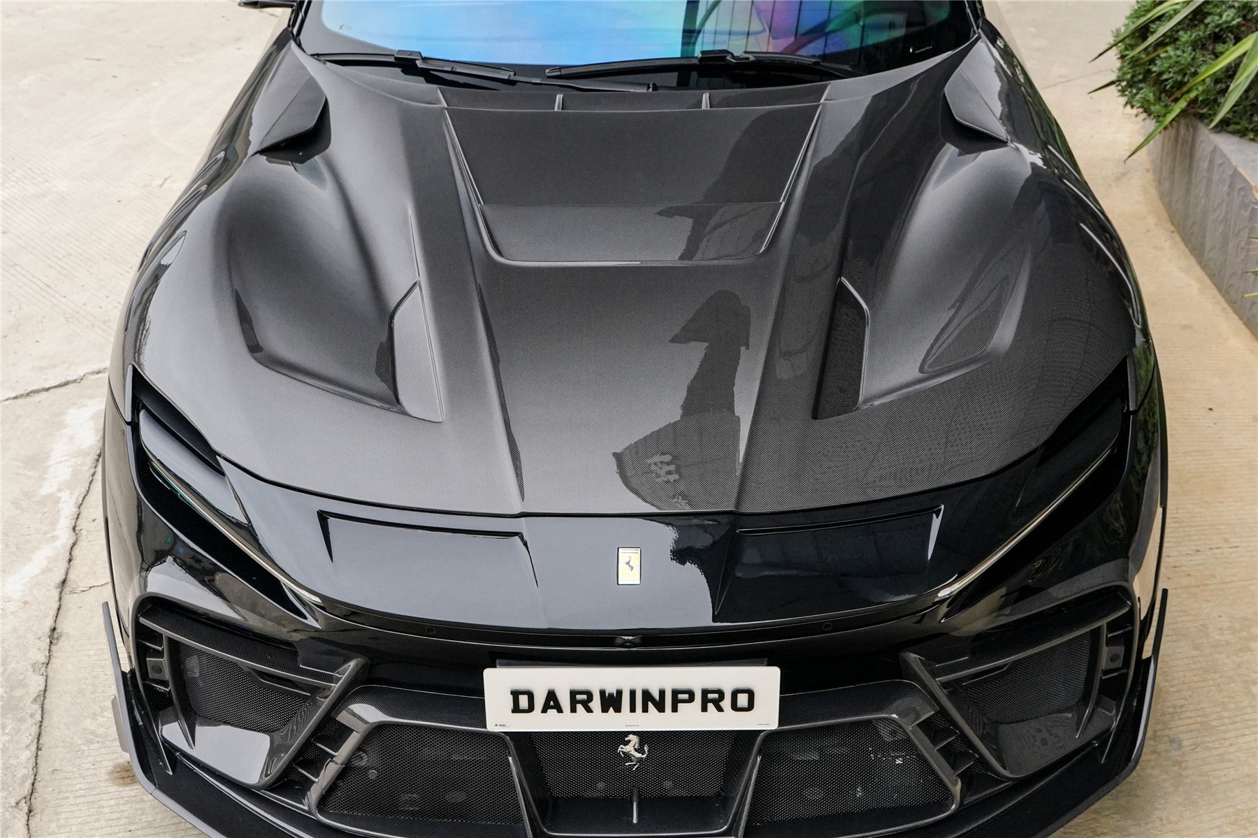 2023-UP Ferrari Purosangue F175 Partial Carbon Fiber Front Bumper And Hood DarwinPRO iMP Design