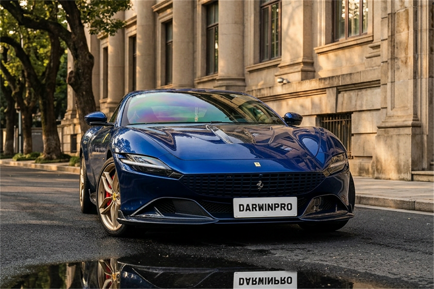 2020-UP Ferrari Roma Carbon Fiber Front Lip Splitter DarwinPRO (BKSS Design)