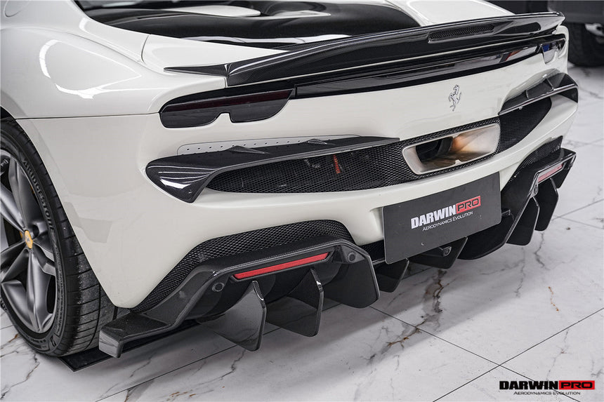 DarwinPRO 2022-2026 Ferrari 296 GTB & GTS Type F171 iMP Style Carbon Fiber Rear Diffuser With Undertray