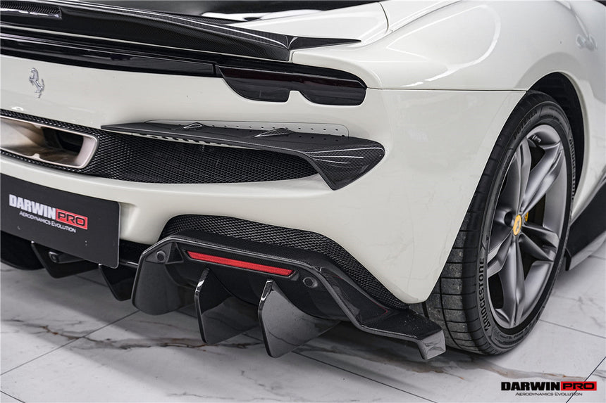 DarwinPRO 2022-2026 Ferrari 296 GTB & GTS Type F171 iMP Style Carbon Fiber Rear Bumper Trim