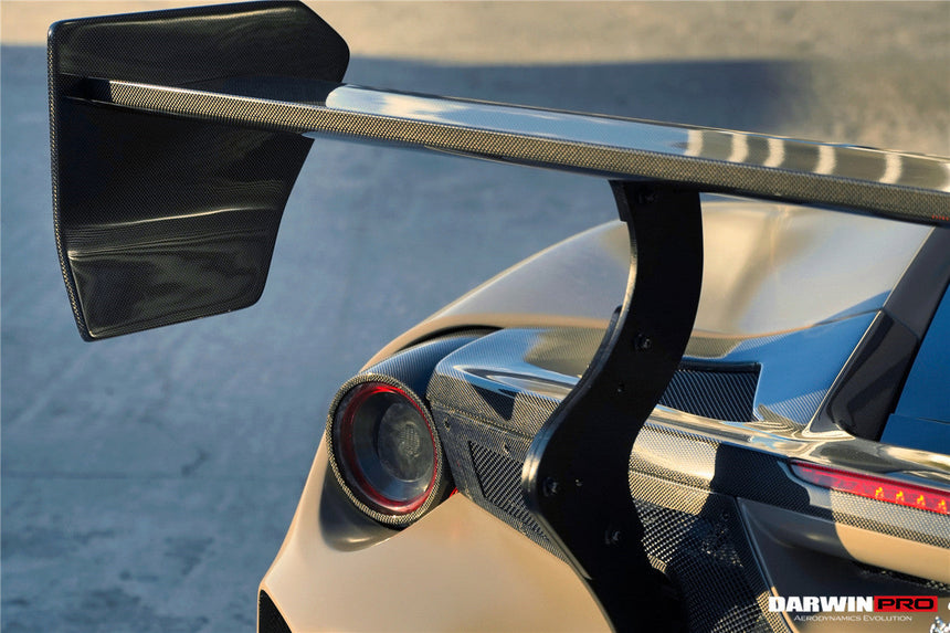 2015-2020 Ferrari 488 GTB Challenge Evo Modena Style Rear Bumper With Deck Lid Wing & Diffuser & Wing