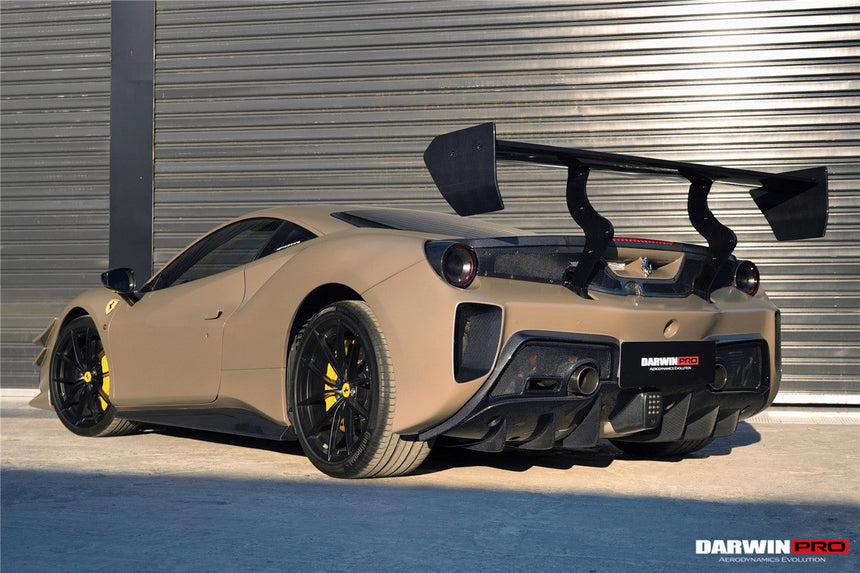 2015-2020 Ferrari 488 GTB Challenge Evo Modena Style Rear Bumper With Deck Lid Wing & Diffuser