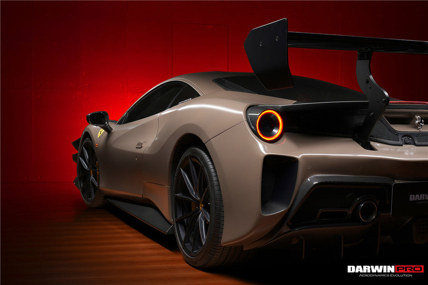 2015-2020 Ferrari 488 GTB Challenge Evo Modena Style Rear Bumper With Deck Lid Wing & Diffuser