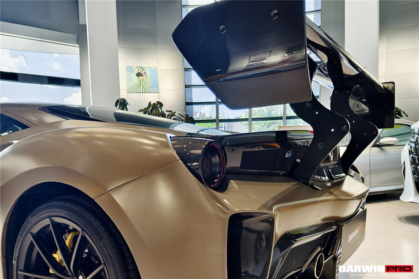 2015-2020 Ferrari 488 GTB Challenge Evo Modena Style Rear Bumper With Deck Lid Wing & Diffuser & Wing