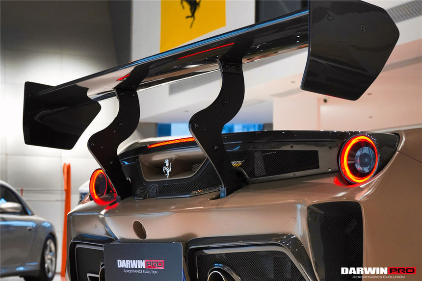 2015-2020 Ferrari 488 GTB Challenge Evo Modena Style Rear Bumper With Deck Lid Wing & Diffuser & Wing
