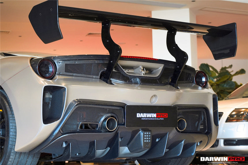 2015-2020 Ferrari 488 GTB Challenge Evo Modena Style Rear Bumper With Deck Lid Wing & Diffuser & Wing