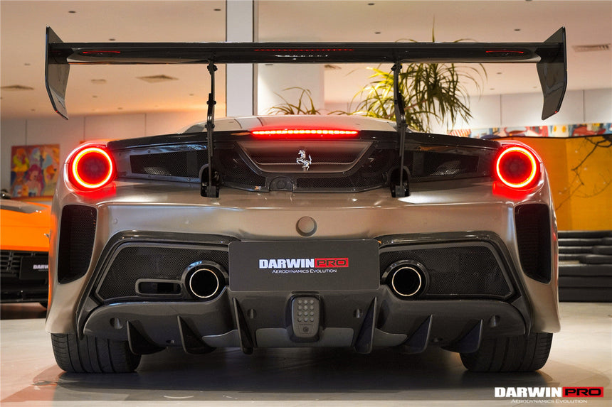 2015-2020 Ferrari 488 GTB Challenge Evo Modena Style Rear Bumper With Deck Lid Wing & Diffuser & Wing