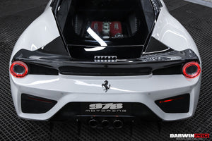 2010-2015 Ferrari 458 Italia Partial Carbon Fiber Rear Bumper And Fiber Trunk With Tail Light Cover DarwinPRO (BKSS Design)