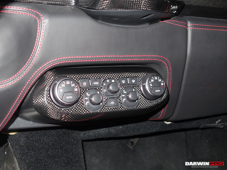 2010-2015 Ferrari 458 Dry Carbon Fiber AC Control Panel Cover DarwinPRO (OE) Fits Italia, Spider, Speciale