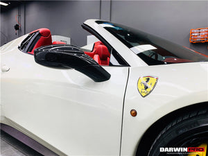 2010-2015 Ferrari 458 Dry Carbon Fiber Mirror Housing Repalcement DarwinPRO (OE) Fits Italia, Spider, Speciale