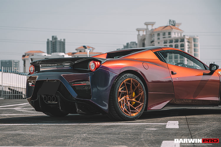 2010-2015 Ferrari 458 Spider BKSS Style Partial Carbon Fiber Rear Bumper And Fiber Trunk With Tail Light Cover
