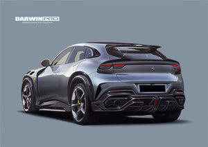 2023-UP Ferrari Purosangue F175 Partial Carbon Fiber Rear Bumper DarwinPRO iMP Design