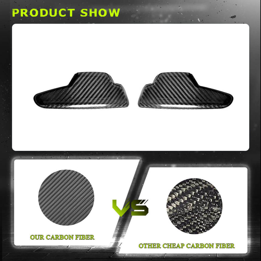 Dry Carbon Fiber Paddle Shifter for Chevrolet Corvette C8 21-22 2-Door Add-on Style Pair