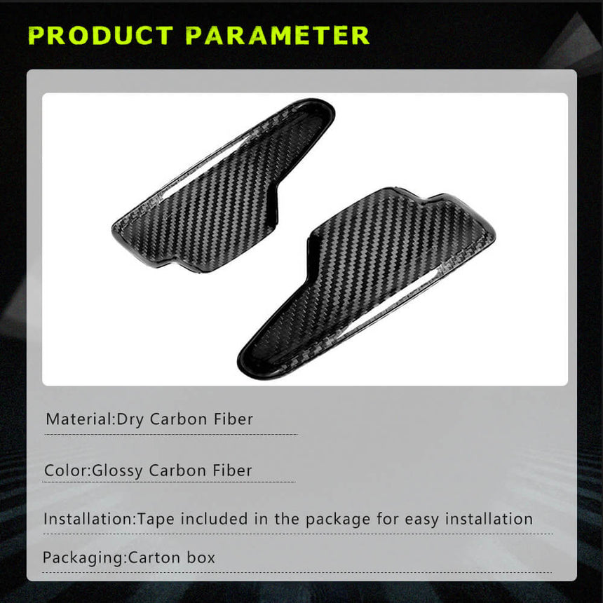 Dry Carbon Fiber Paddle Shifter for Chevrolet Corvette C8 21-22 2-Door Add-on Style Pair