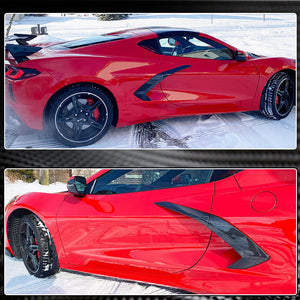 Dry Carbon Fiber Side Fender Vent for Chevrolet Corvette C8 20-22 2-Door Door Handle Cover