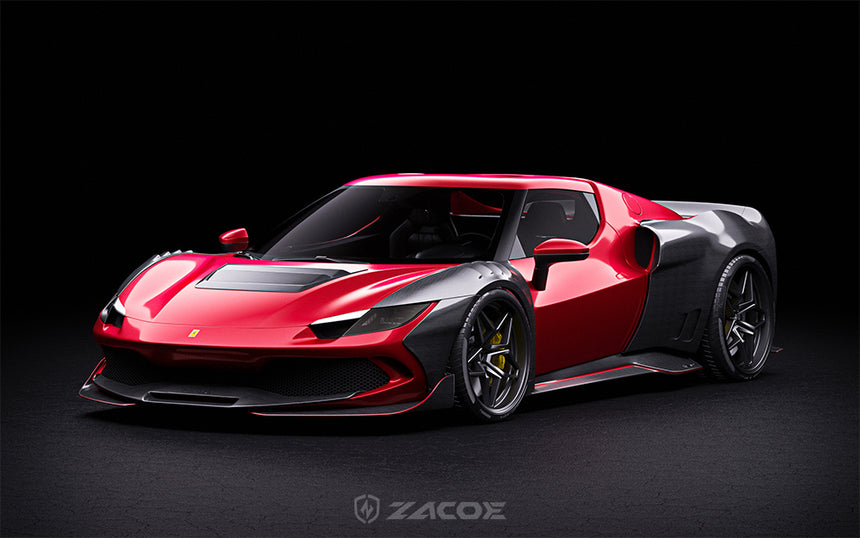 Ferrari 296GTB Dry Carbon Fiber Full Wide Bodykit - Zacoe