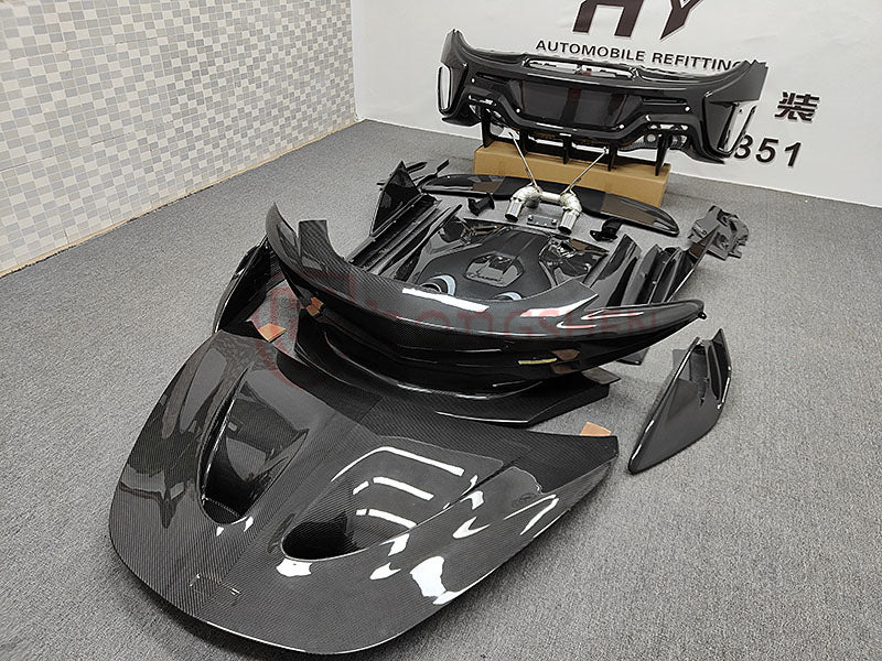 For McLaren 540C 570S upgrade 600LT Full body kit Dry carbon fiber front bumper Rear bumper Spoiler side skirt Front hood