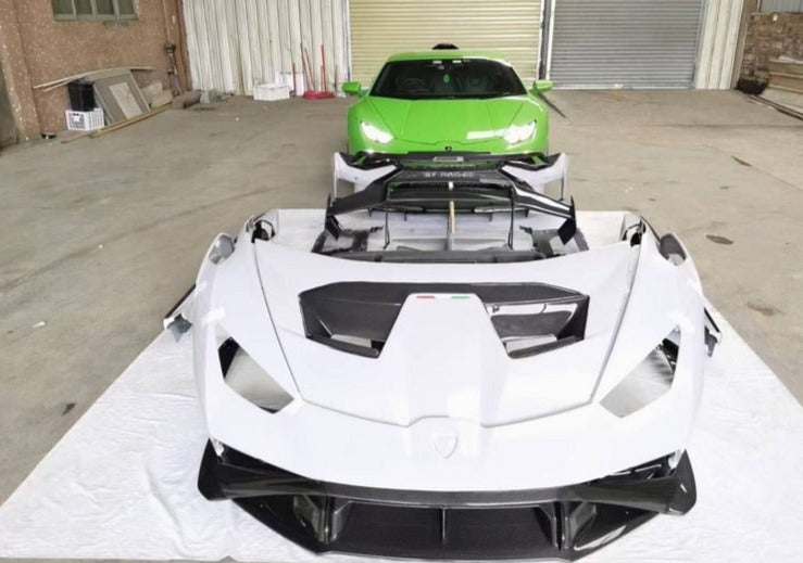 lamborghini huracan lp580  lp610 upgrade STO DRY Carbon kits front bumper rear bumper fender exhaust hood engine cover