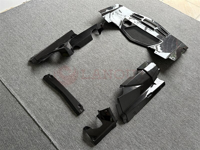 Lamborghini Aventador LP700 Dry Carbon Fiber Rear Engine Cover Engine Bay Kits Firewall Panel