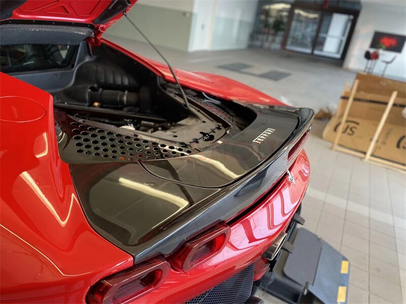 SF90 Rear Wing Spoiler Dry Carbon Fiber 2020 to 2022 SF90  Stradale Assetto Fiorano Style