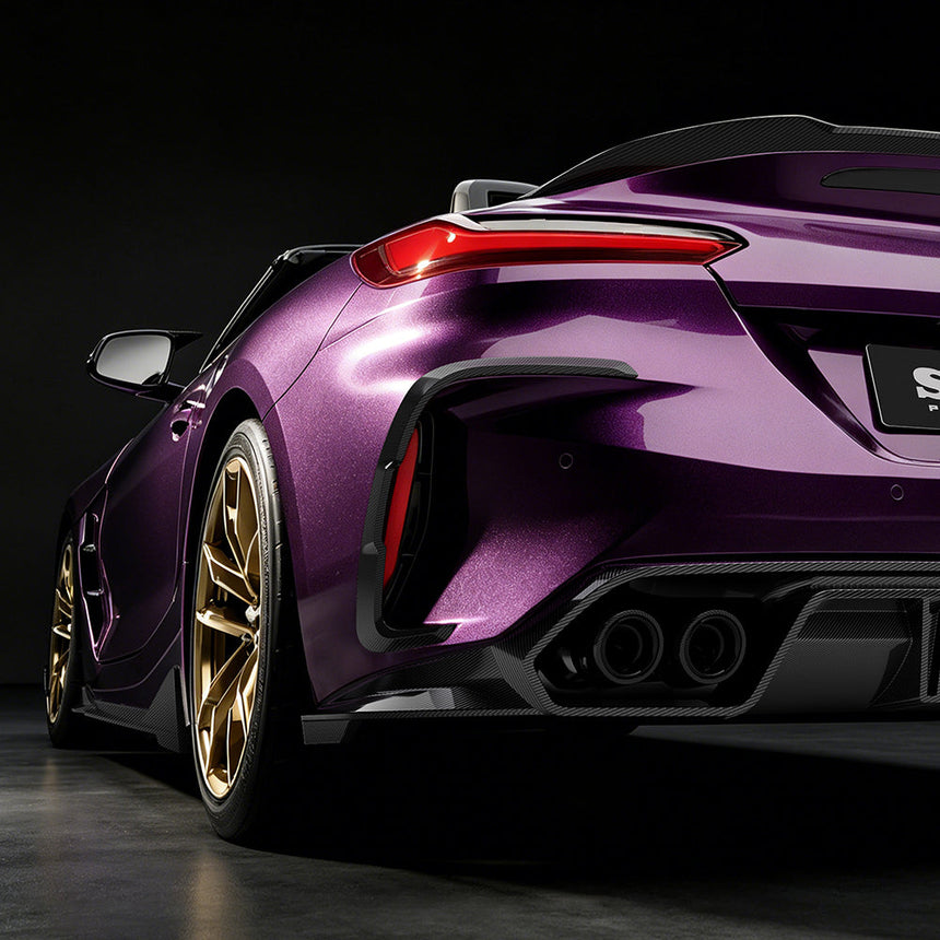 SOOQOO BMW Z4 G29 Rear Bumper Inserts In Prepreg Carbon Fiber