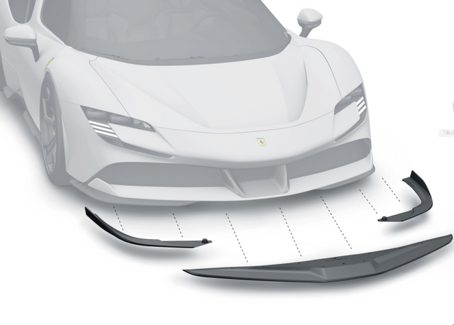 Dry Carbon Fiber SF90 Stradale Front Lip - Zacoe