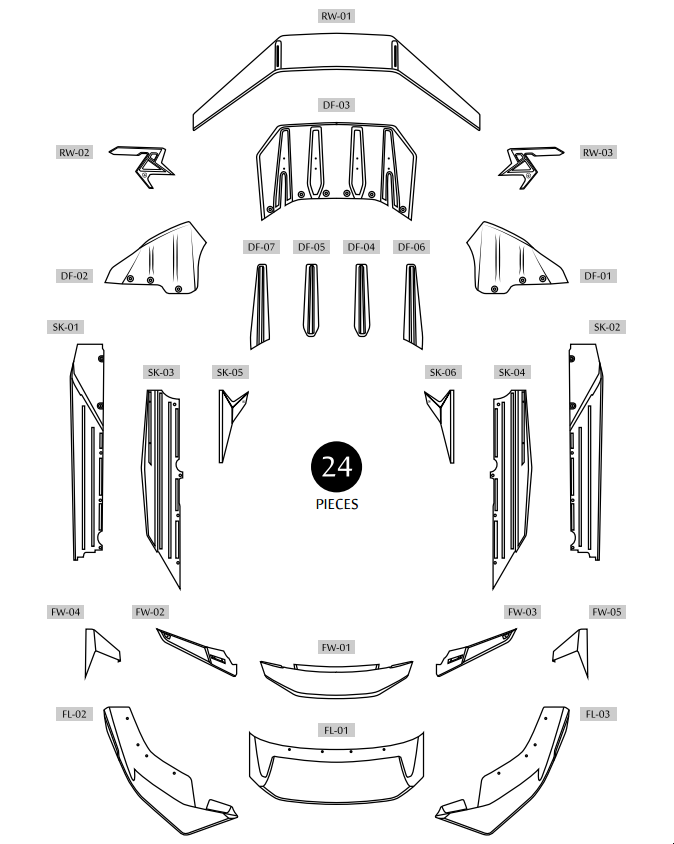 Lamborghini Huracan LP610 Dry Carbon Fiber Full BodyKit - Zacoe