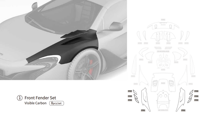 McLaren 650S Dry Carbon Fiber Fiber Front Fender - Zacoe