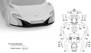 McLaren 650S Dry Carbon Fiber Fiber Front Bumper OEM - Zacoe