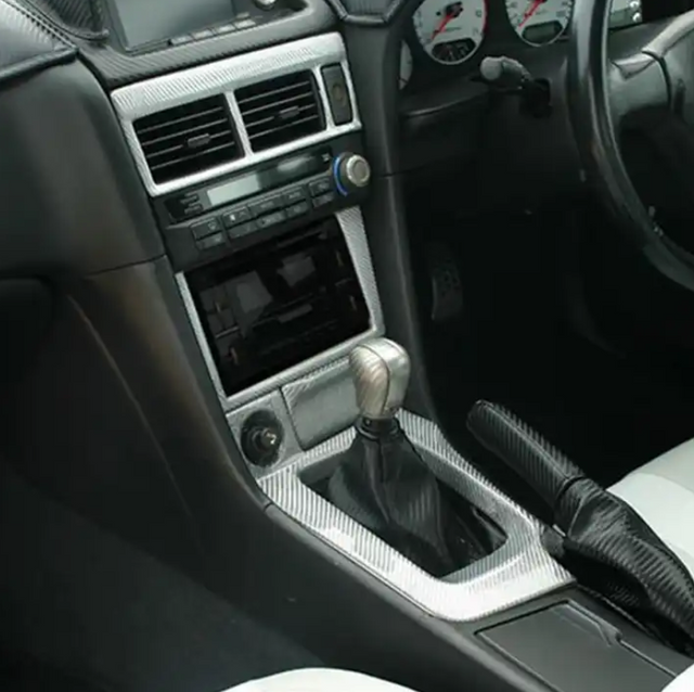 Nissan Skyline R34 GTR 1998-2005 Gear Surround & Ashtray Stick on Type (RHD-MANUAL/AUTO) Interior Trim Gurnish Decoration Carbon Fiber