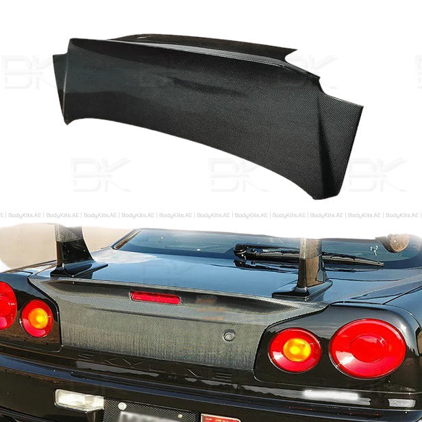 Nissan Skyline R34 GTR/GTT (1998-2005)- CF/FRP DL Type Trunk (with Brake Light Hole, with Key hole)