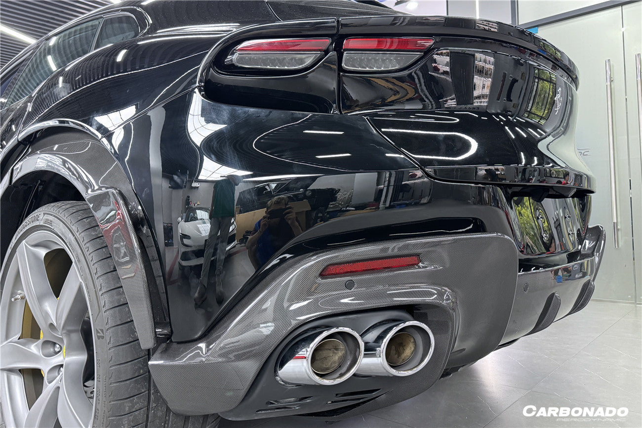 2023-UP Ferrari Purosangue FUV Type F175 OEM Style Dry Carbon Fiber Rear Diffuser