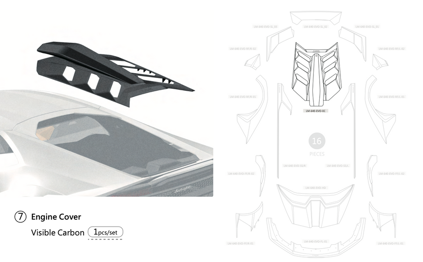Lamborghini Evo Fusion Runner Wide DCF Full Kit - Zacoe