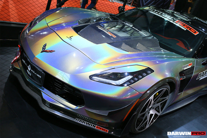 2013-2019 Corvette C7 Z51 Z06 Grandsport Carbon Fiber Front Lip with Caps