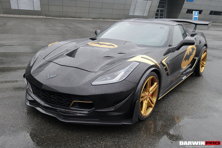 2013-2019 Corvette C7 Z51 Z06 Grandsport Carbon Fiber Front Lip with Caps