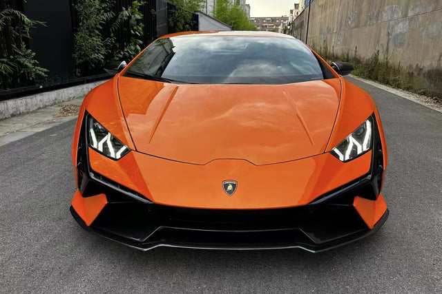 2015-2025 Lamborghini Huracan LP610 & LP580 & EVO Convert Tecnica Style Dry Carbon Fiber Front Bumper