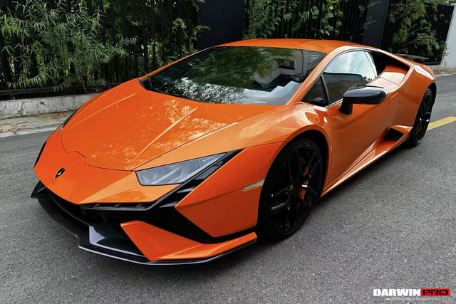 2015-2025 Lamborghini Huracan LP610 & LP580 & EVO Convert Tecnica Style Dry Carbon Fiber Front Bumper